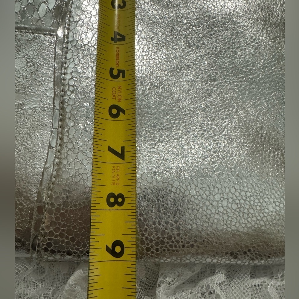 VTG Metallic Silver Patchwork Purse Shoulder Bag EUC USA 90’s 80’s Oversized - Picture 13 of 15